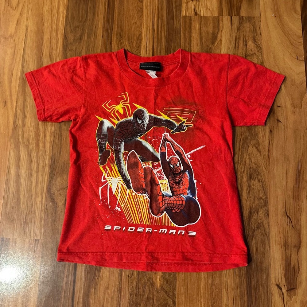 Vintage Spider-Man 3 Movie Promo Shirt Kids Size 5/6 Red Graphic Tee 2007 Marvel